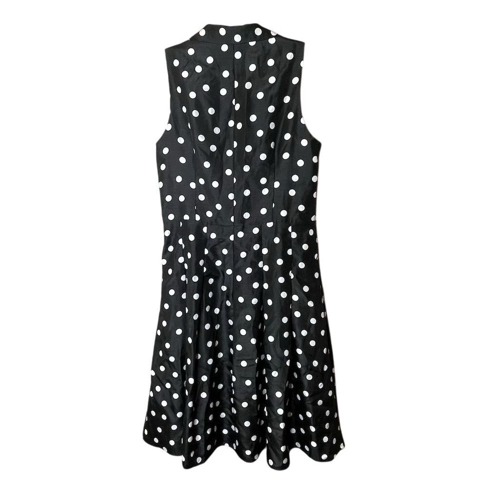 Jessica Howard Women's Size 12 Black Polka Dot Fit & Flare Dress - Picture 3 of 7